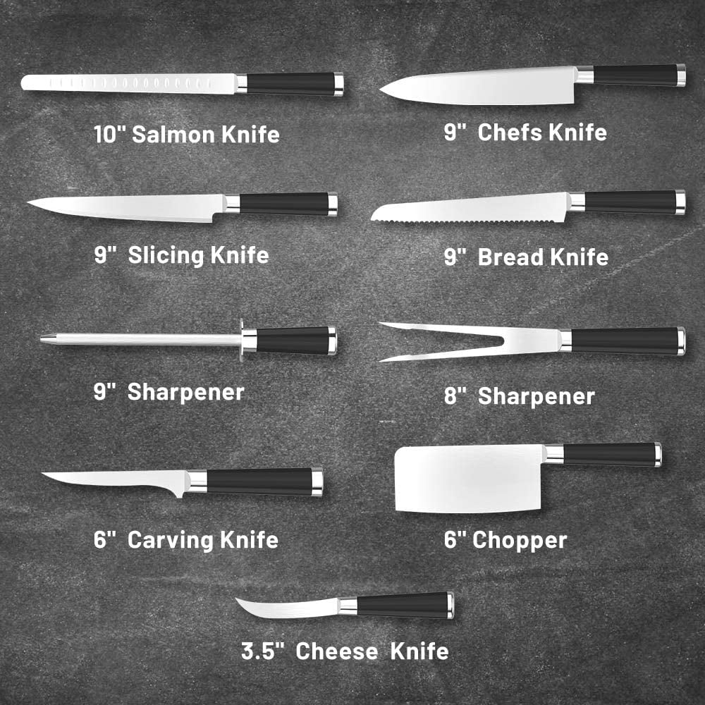 Stainless Steel Knife Set, 9 Pcs B941