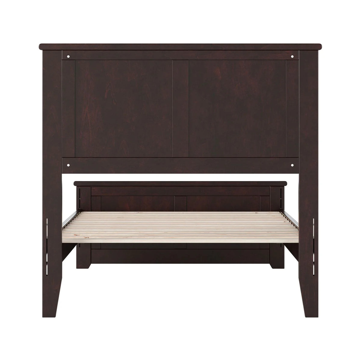 Twin Solid Wood Low Profile Platform Bed with Footboard, Espresso G5672