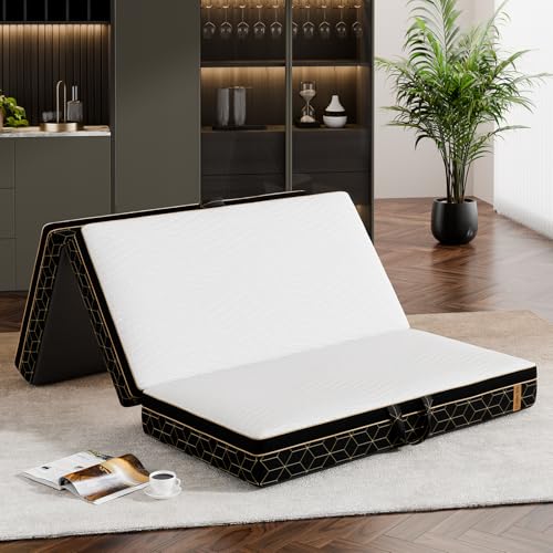 6 Inch Queen Memory Foam Tri-Fold Mattress with Washable Cover M257752