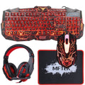 Wired Gaming Keyboard and Mouse Combo with LED Headset Set G100