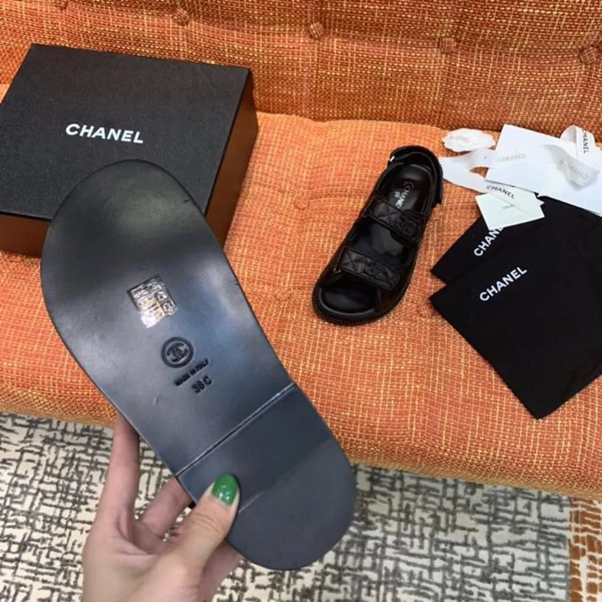 Black Velcro Sandals D37200
