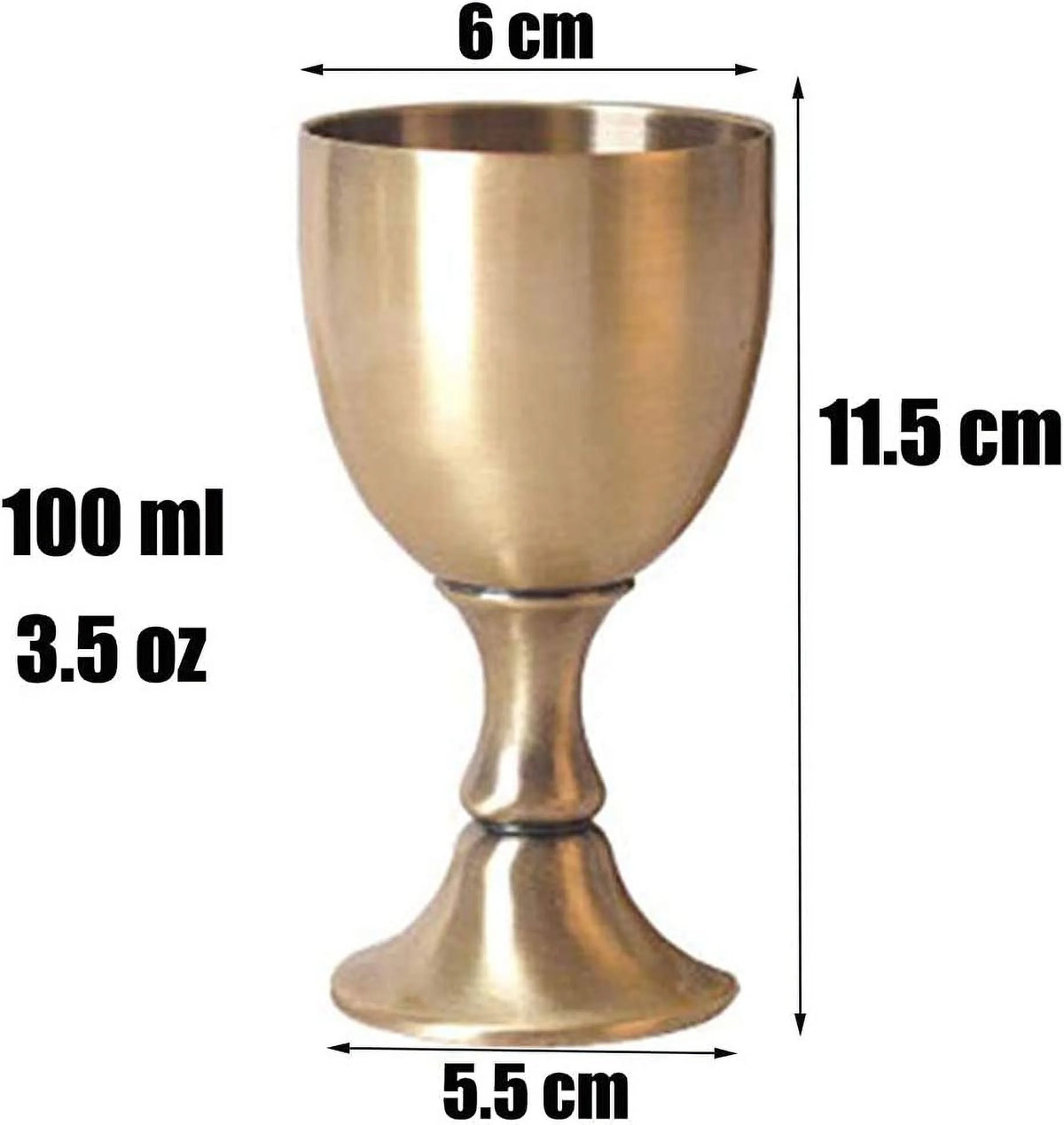 Gold Chalice Cup Wine Brass Goblet 3.5 oz Copper Wine Glasses G7594