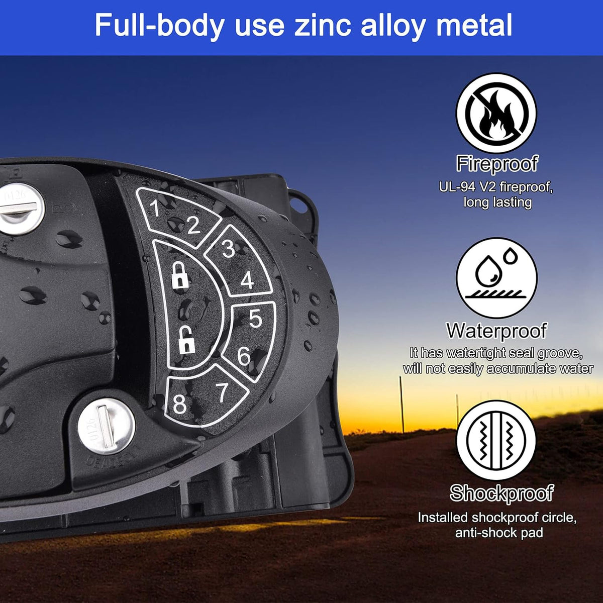 RV Keyless Entry Door Lock with Backlit Keypad and 2 Key Fobs R52107