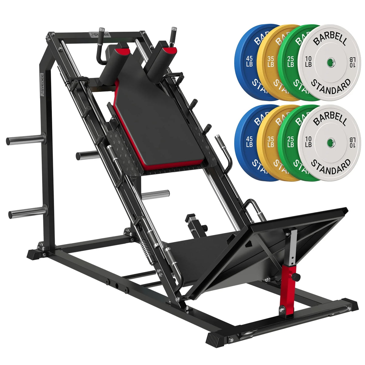 Leg Press Hack Squat Machine with Weight Storage D656