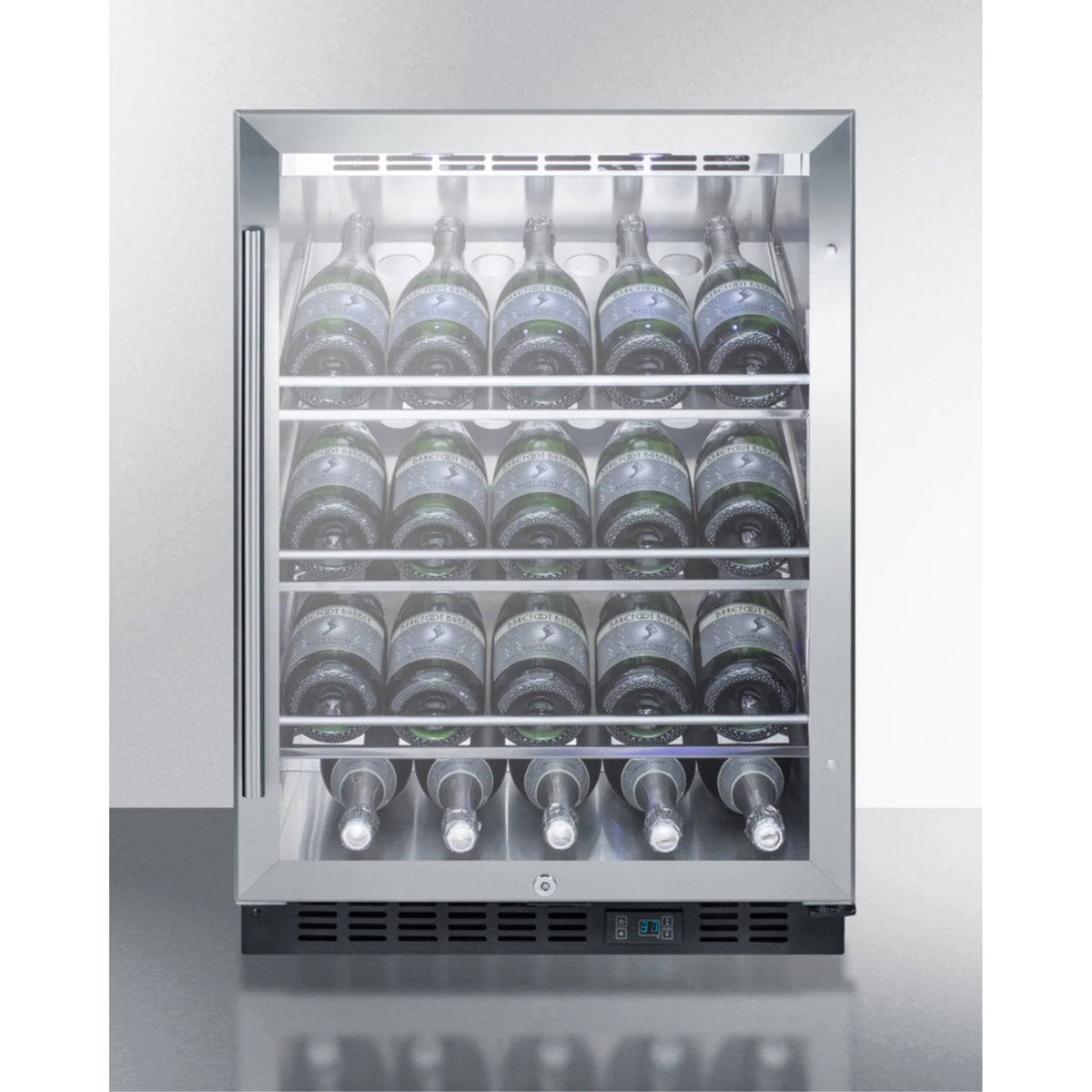 Undercounter wine cellar with champagne shelving Q96597