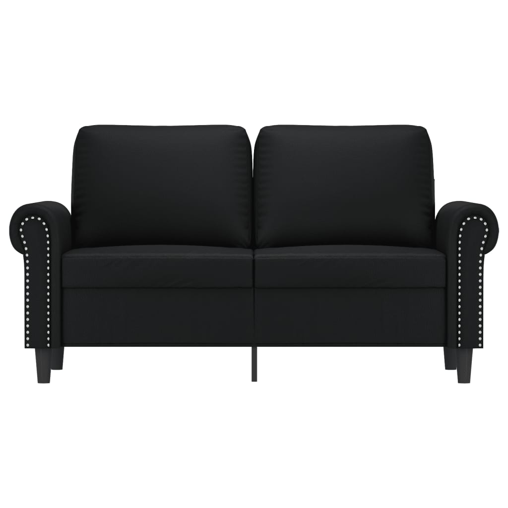 Black Faux Leather 2-Seater Sofa T5844