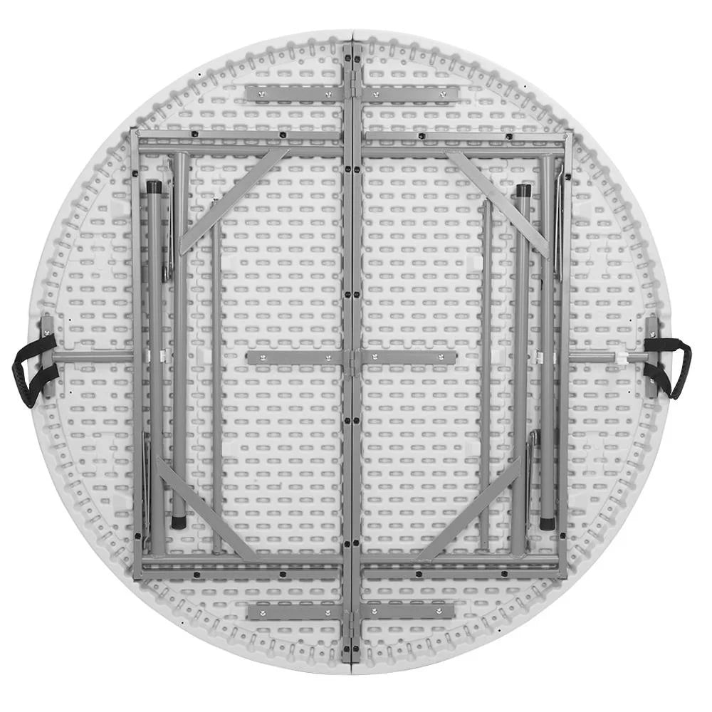 48in Portable Folding Table Round Plastic Steel C3012