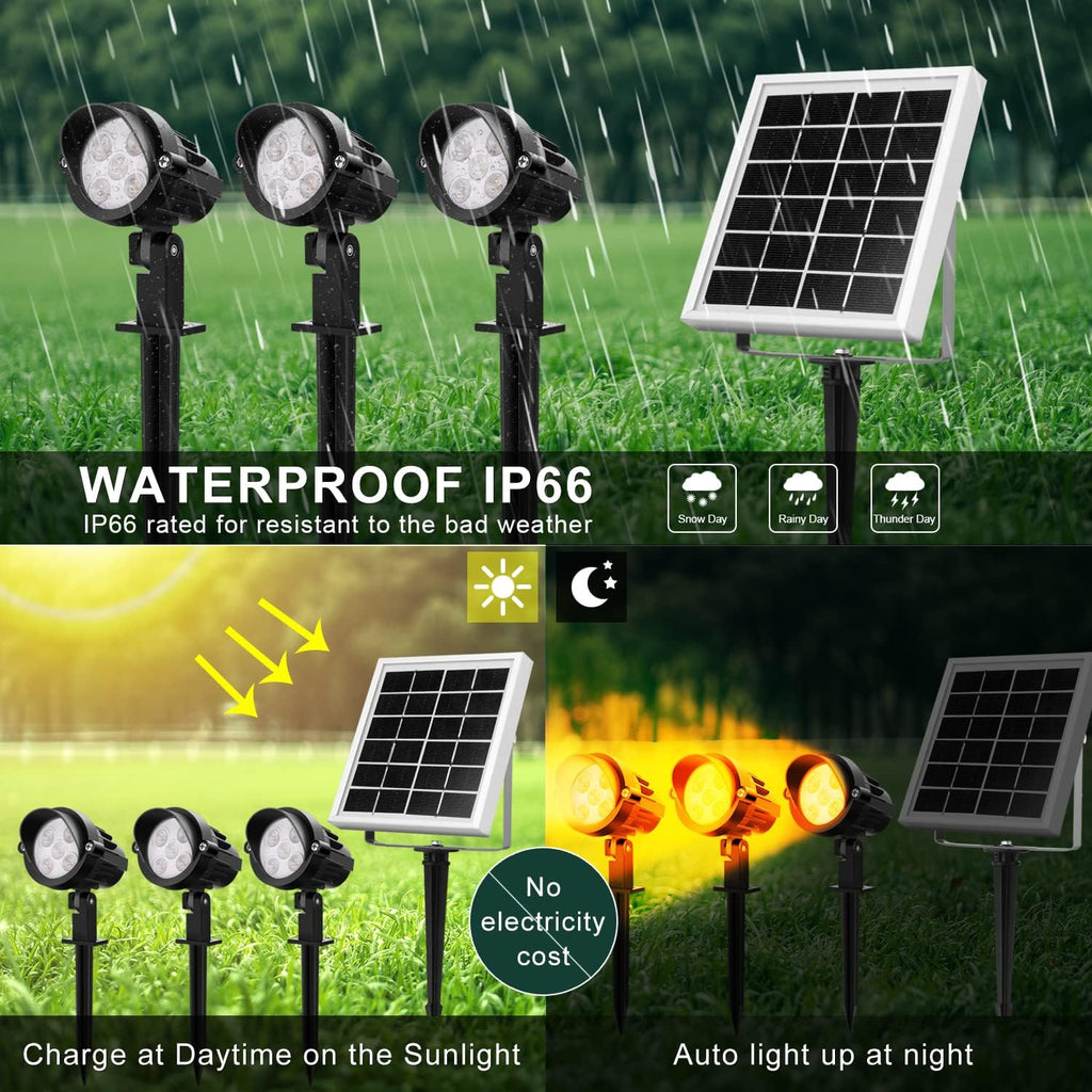 4-in-1 Solar Landscape Lights, IP66 Waterproof, 2700K/4000K/6000K L9034