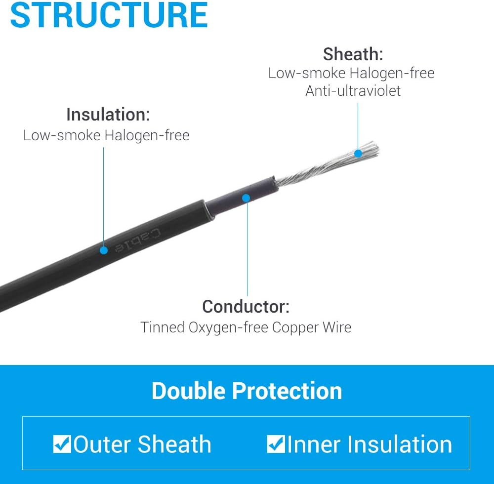 10AWG Solar Extension Cable 95 Feet Black N4929