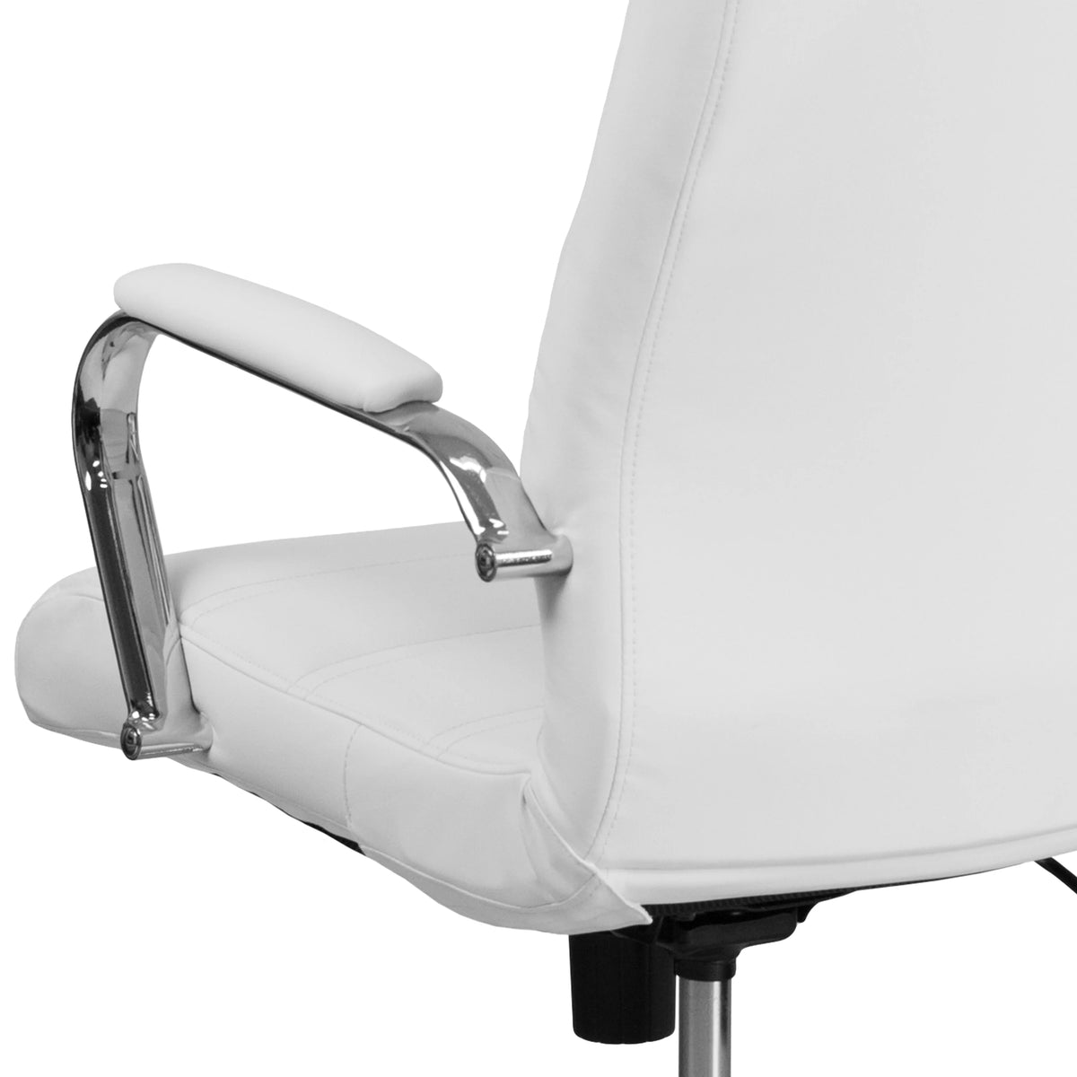 White High Back Executive Swivel Office Chair with Chrome Arms M2064