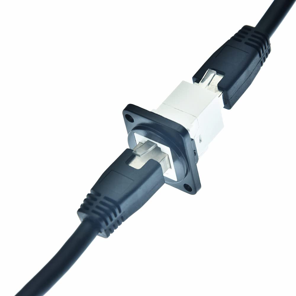 RJ45 Socket Panel Mount Connector, CAT6/CAT5E/CAT5 Female to Female LAN Adapter A652