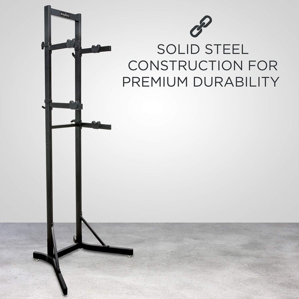 Bike Garage Storage Rack, 2 Bicycle Floor Stand, Adjustable, Freestanding J849