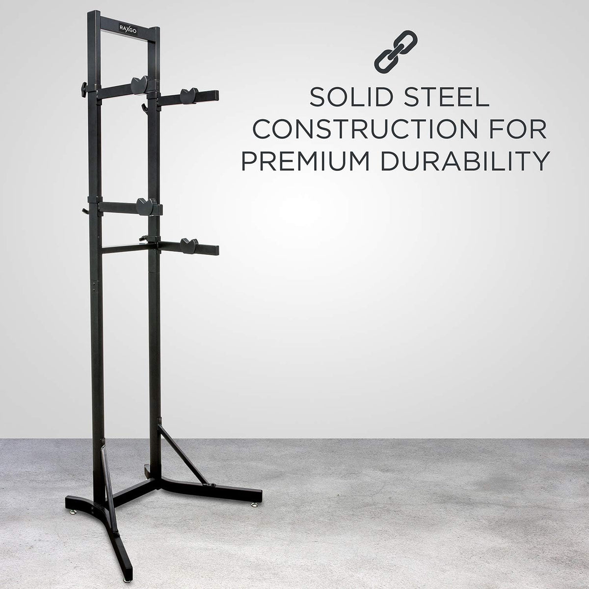Bike Garage Storage Rack, 2 Bicycle Floor Stand, Adjustable, Freestanding J849