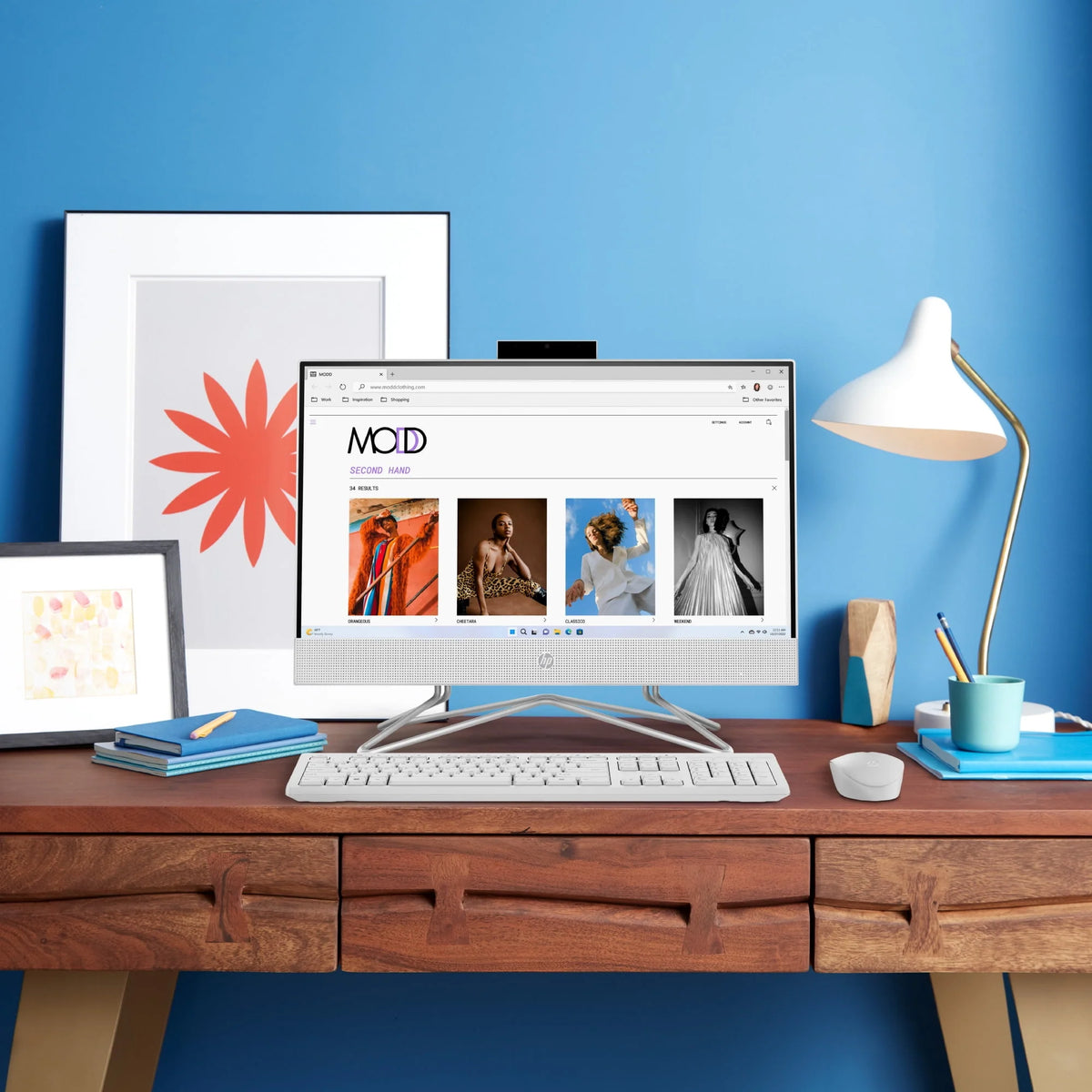 21.5 All-in-One PC, Intel Pentium, 8GB Memory, 128GB SSD, Windows 11 Home, White P604