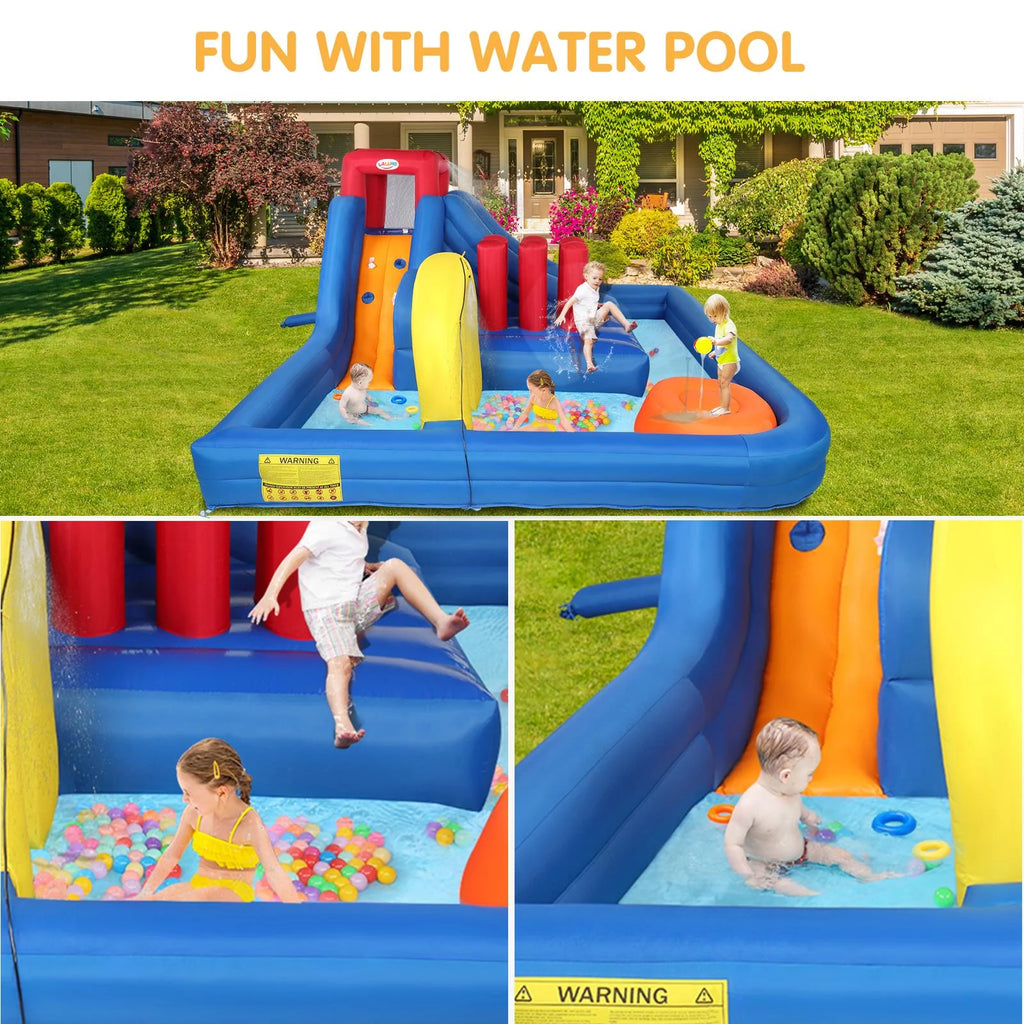 Inflatable Bounce House Castle with 2 Water Slide Pool F95217
