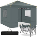 10' x 10' Pop up Canopy with 4 Removable Sidewalls and Carry Bag E181