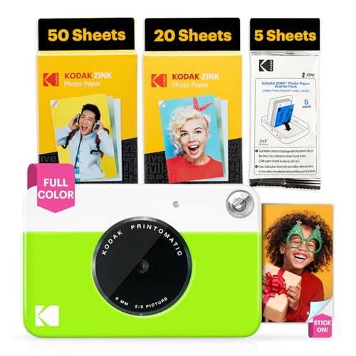 Full-Color Instant Print Digital Camera 5MP with Zink 2x3" Photo Paper H81399