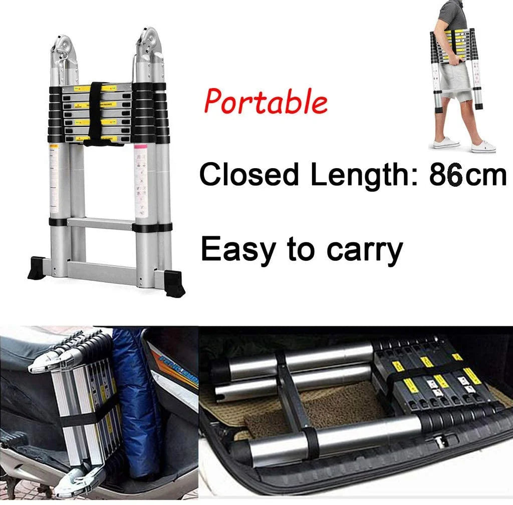 16.5Ft Aluminum Telescoping Ladder, 330lbs Load Capacity S90012