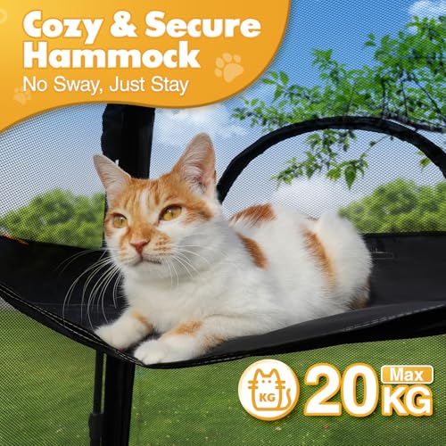 Extra Large 3-Tier Foldable Outdoor Cat Enclosure with Carry Bag T941953