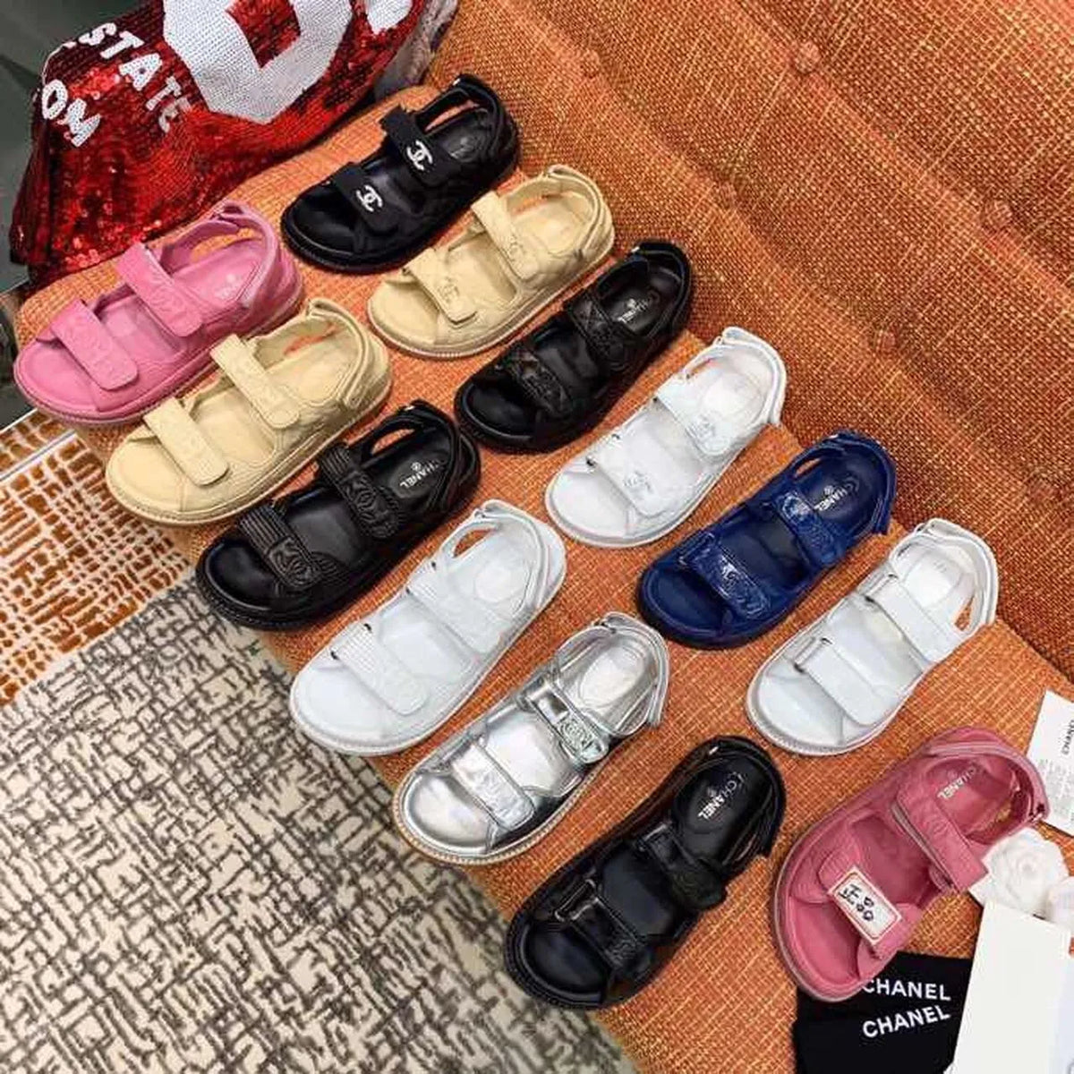 Black Velcro Sandals D37200