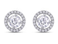 Moissanite Stud Earrings 1.20CT 5MM Lab Created Diamond 18K White Gold Over Sterling Silver D Color VVS1 Clarity Halo Studs E927
