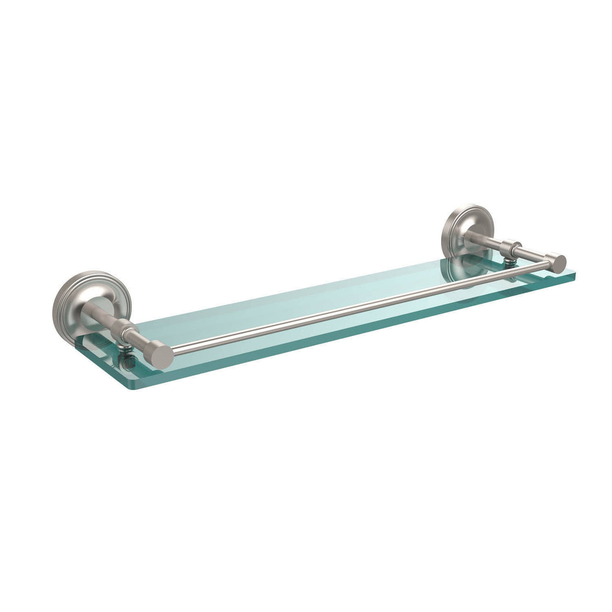 22x22 Tempered Glass Shelf with Gallery Rail Antique Pewter D2930