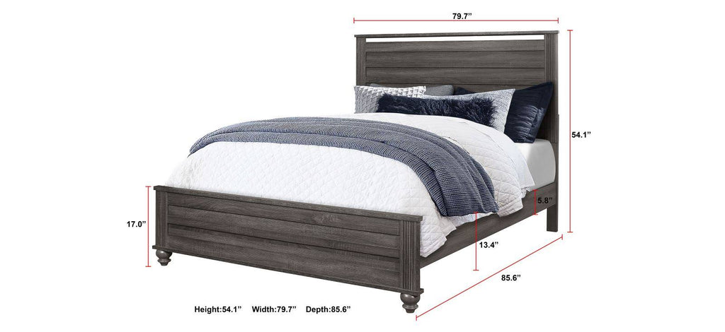 Gray Panel Bed I8111
