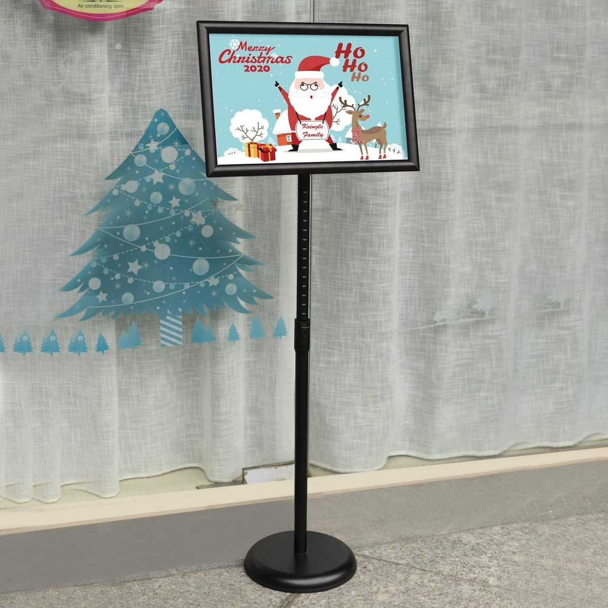 2 Pack Adjustable Floor Sign Stand 8.5x11 Inch Black U4202