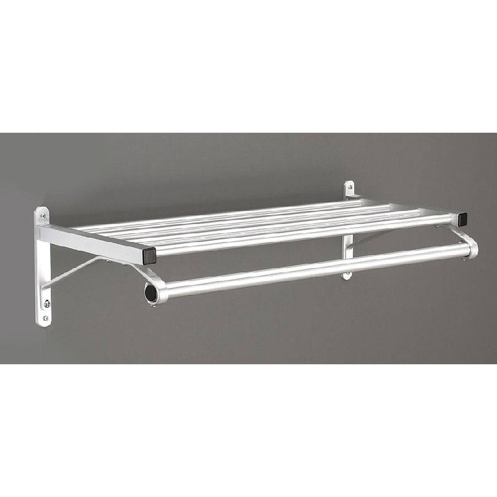 Satin Aluminum Coat Rack with 1 Shelf G402556