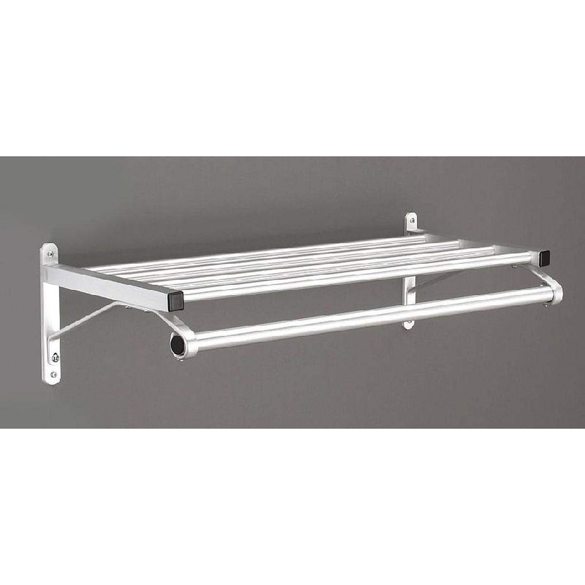 Satin Aluminum Coat Rack with 1 Shelf G402556