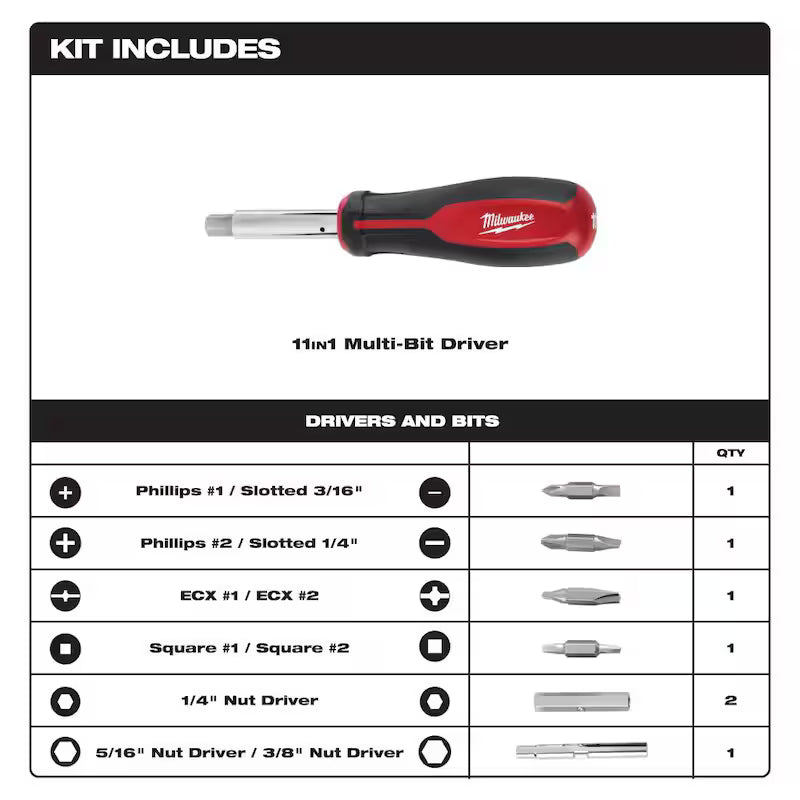 11-in-1 Multi-Tip Screwdriver P821392