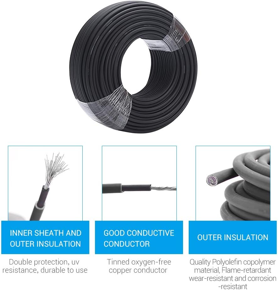 10AWG Solar Extension Cable 95 Feet Black N4929