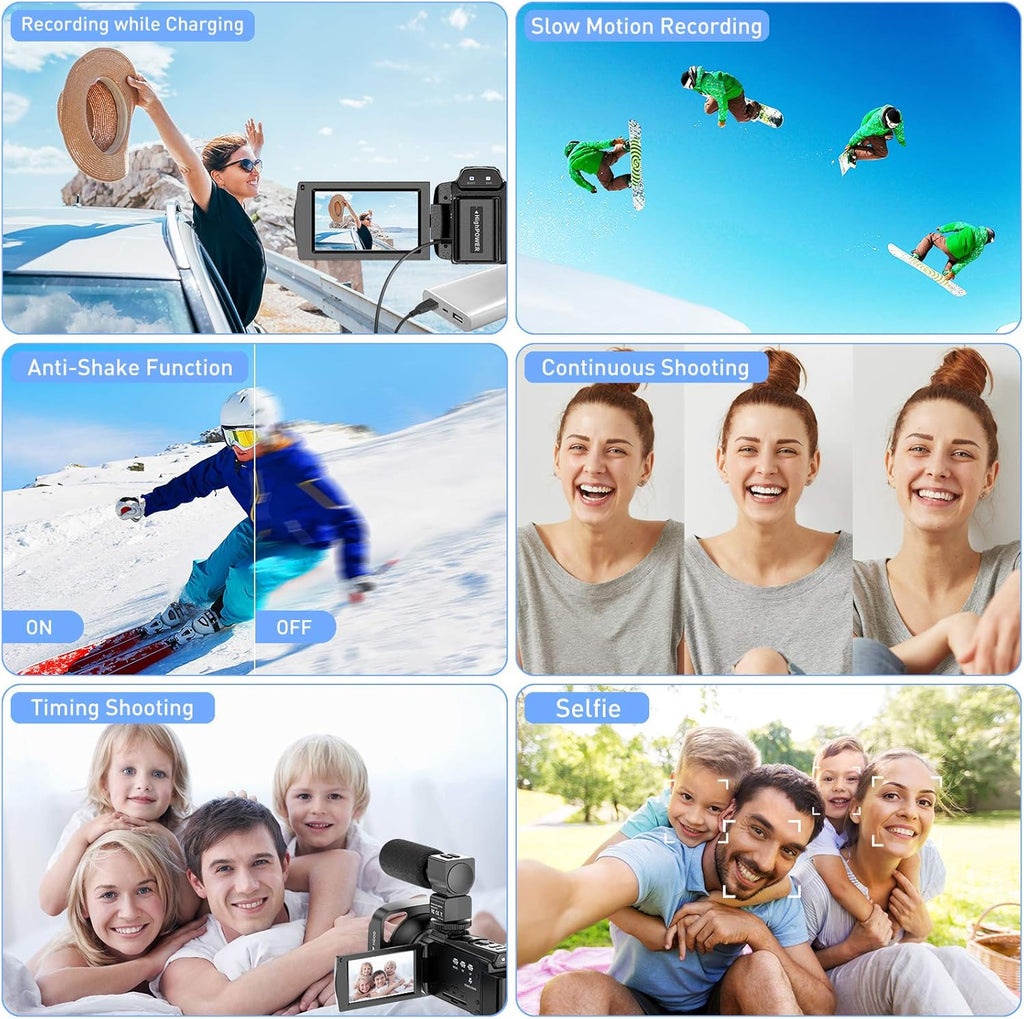 4K 48MP Ultra HD WiFi Digital Camera Camcorder with Microphone R440179