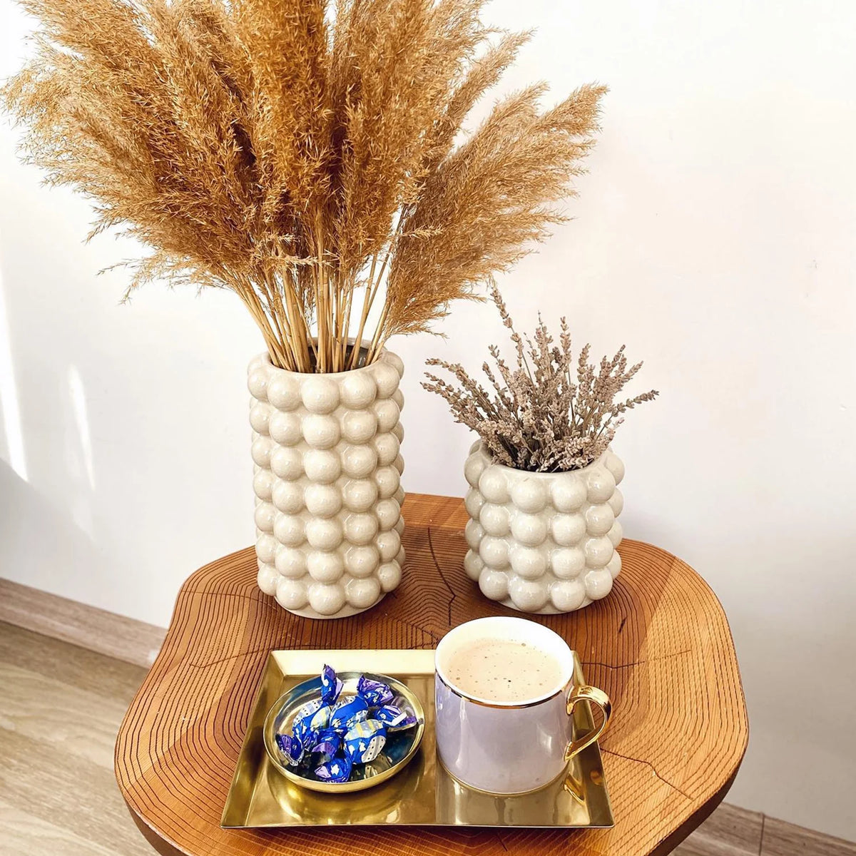 White Ceramic Vases, Set of 2 B596560