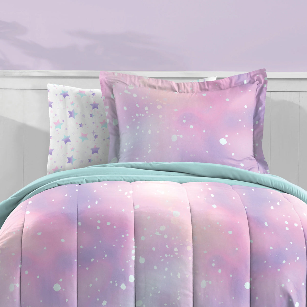 Full 7 Piece Pink Polyester Microfiber Comforter Set U301