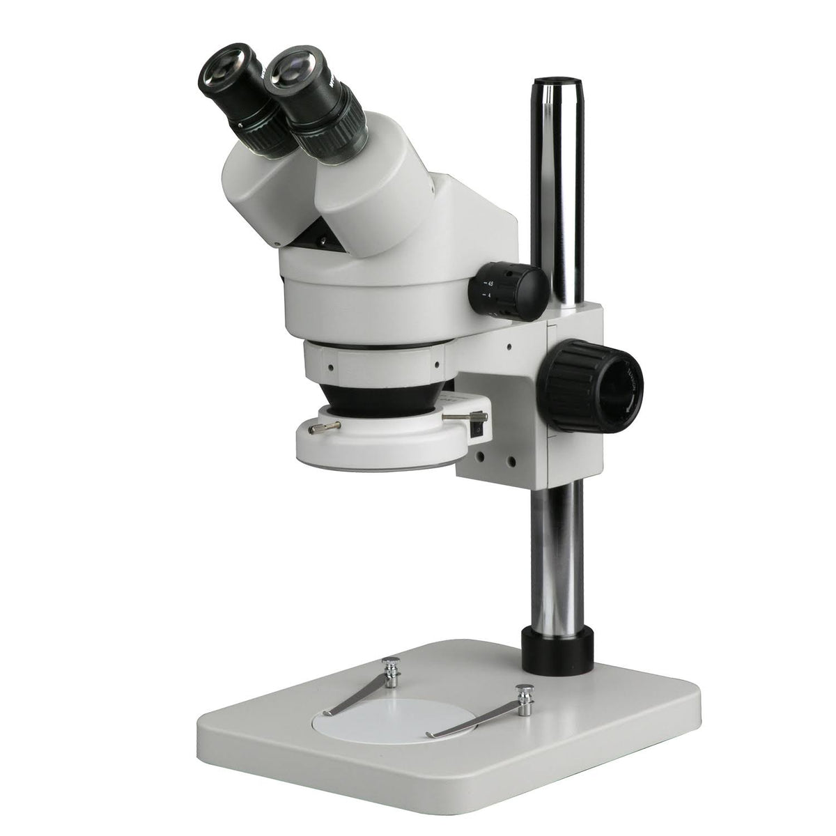 Stereo Binocular Microscope with 14 inch Pillar Stand and 64-LED Ring Light L35646
