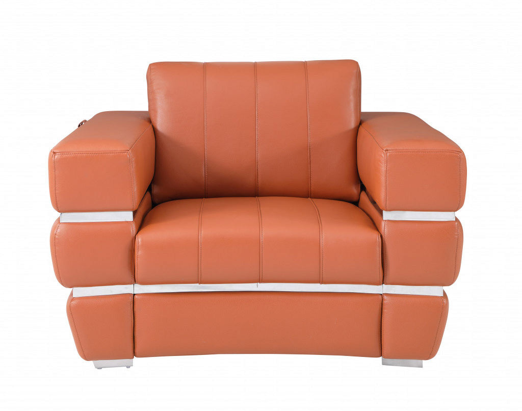 Camel Italian Leather Six Person Seating Set B331503