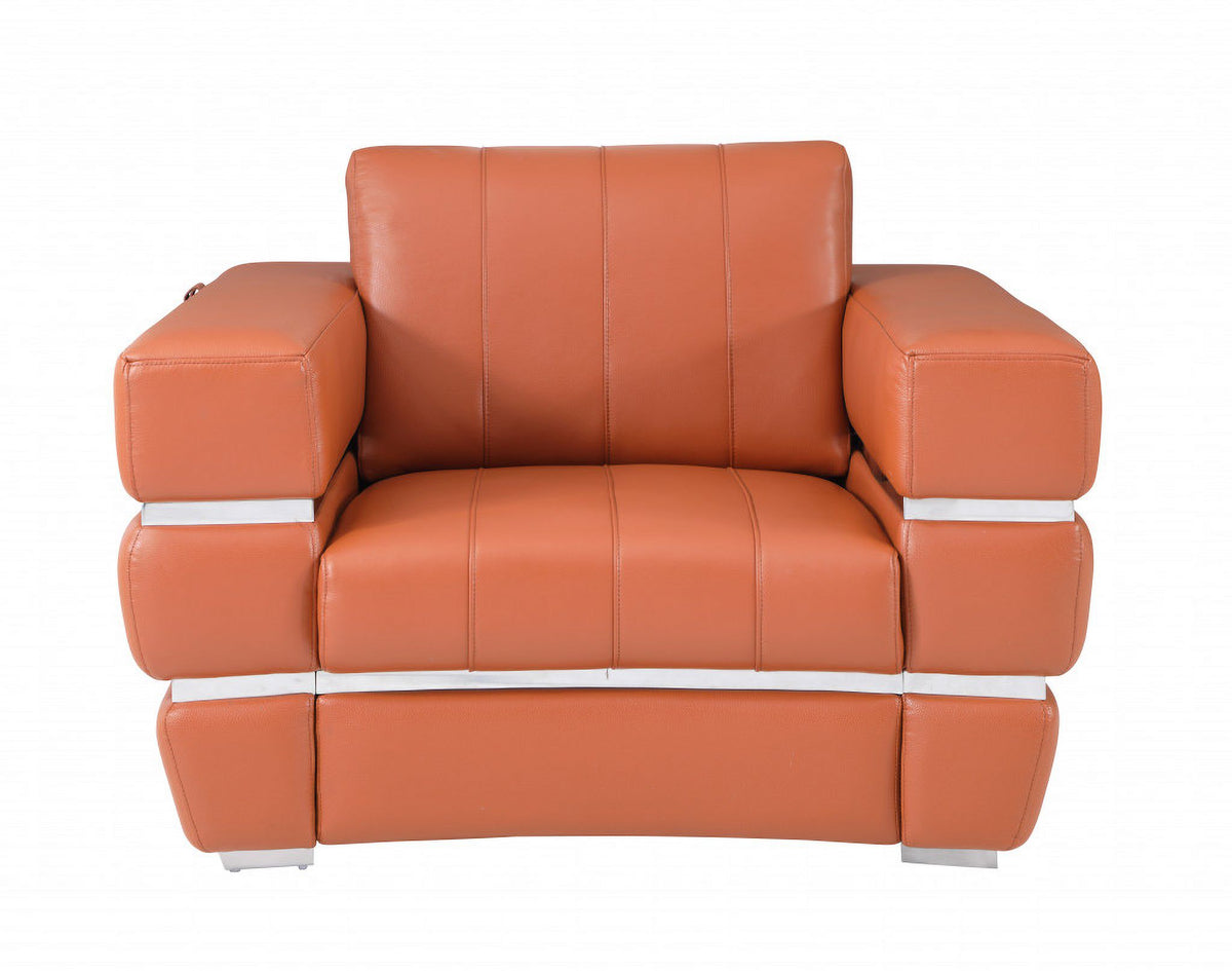Camel Italian Leather Six Person Seating Set B331503