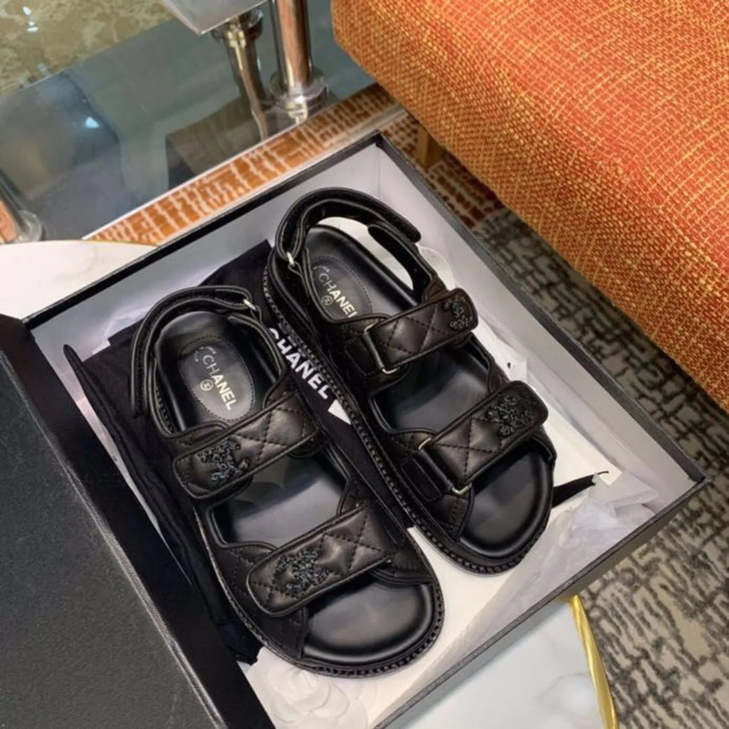 Black Velcro Sandals D37200
