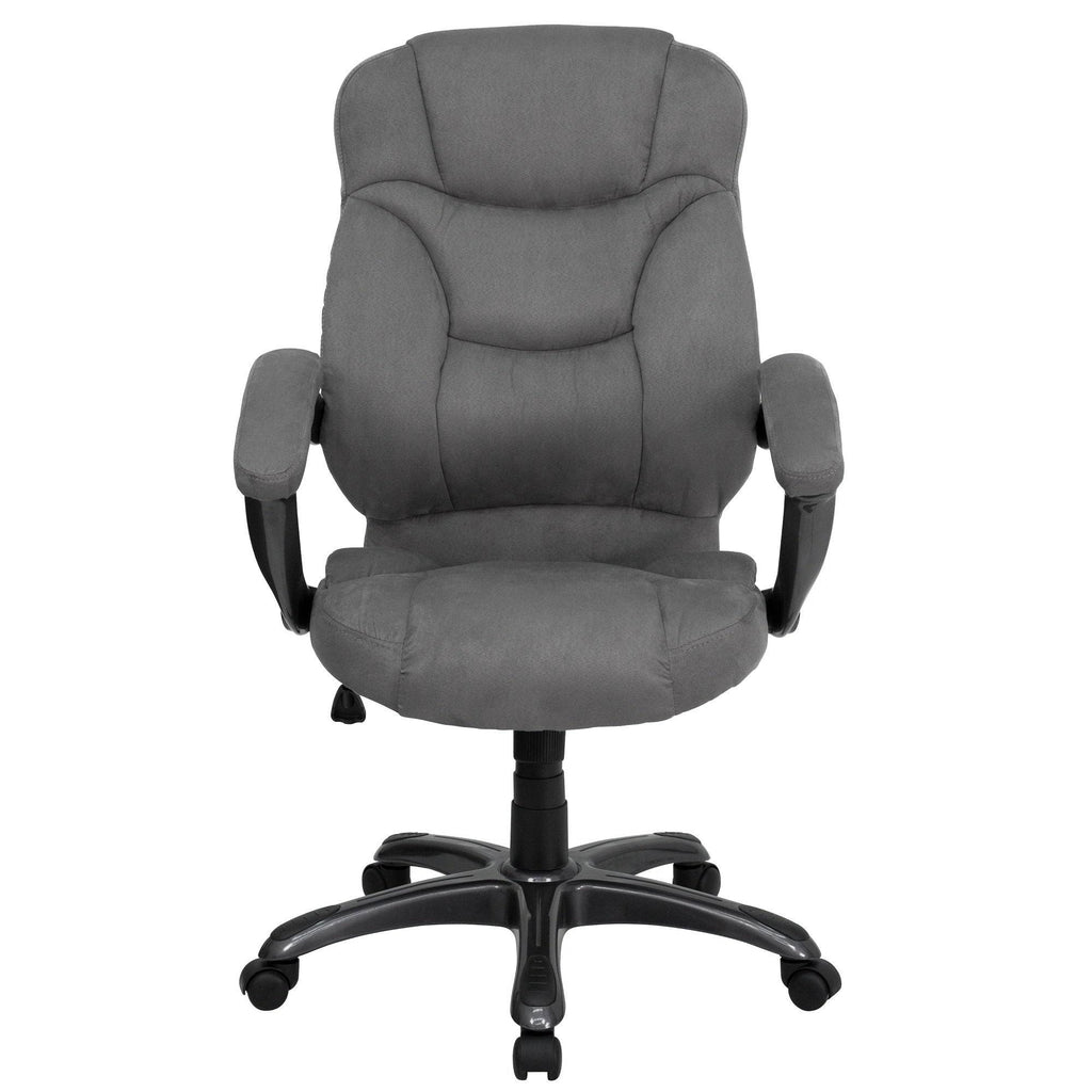 Gray High Back Contemporary Executive Swivel Ergonomic Office Chair with Arms R280