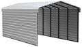 Galvanized Steel Carport Kit with 2-Sided Enclosure Z59473