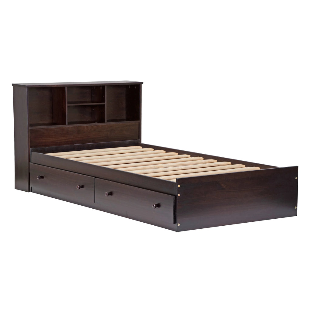 Solid Wood Twin Size Storage Bed with Drawers B399454