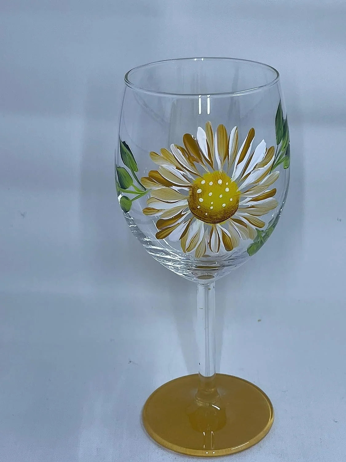Hand Painted Flower Wine Glasses Stemless 15 Oz Glass S80995