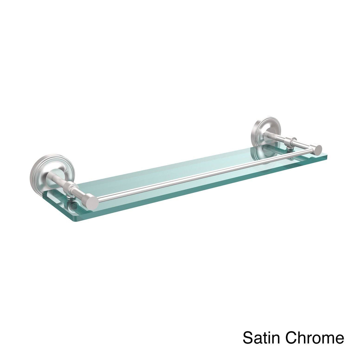22x22 Tempered Glass Shelf with Gallery Rail Antique Pewter D2930