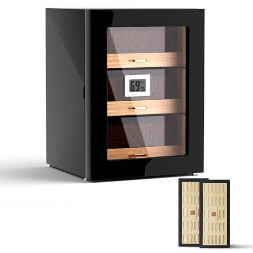Cigar Cabinet Humidor with Accessory Drawer, Crystal Humidifiers, Lock & Keys and Spanish Cedar Lining I730191
