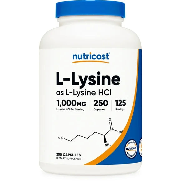 L-Lysine 1000mg Supplement, 250 Capsules L149163