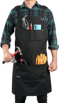 Black Waxed Canvas Carpenter Apron with Pockets, Pack of 2 A409464
