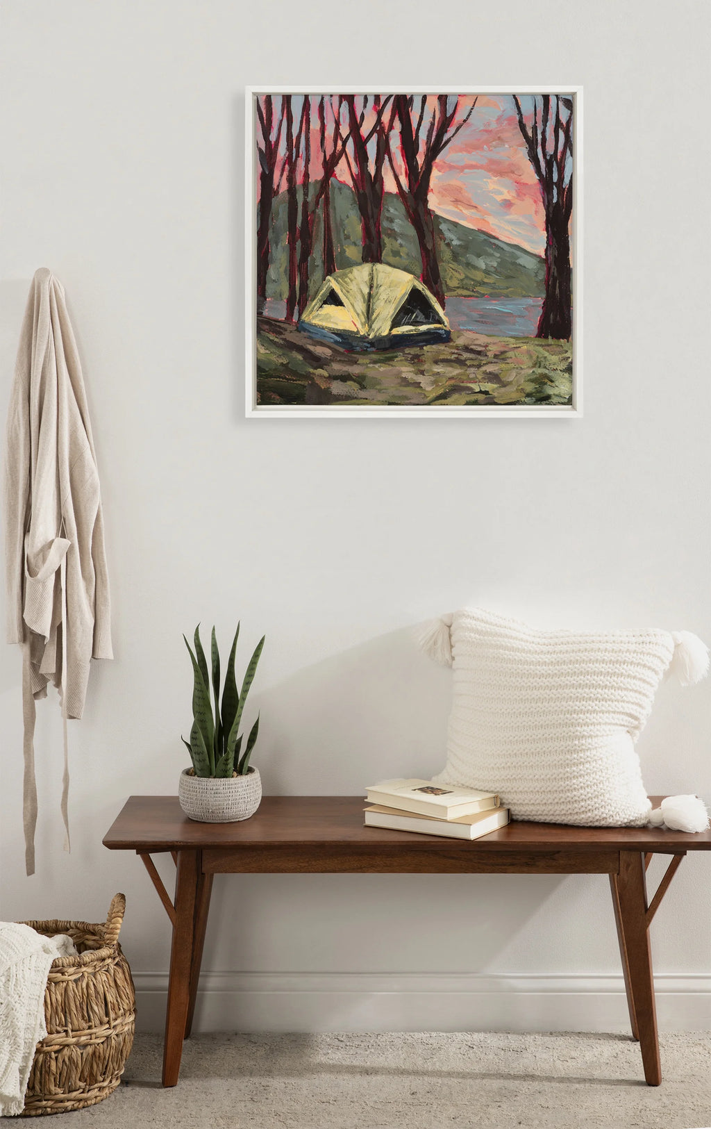 22x22 White Framed Canvas Wall Art V82953