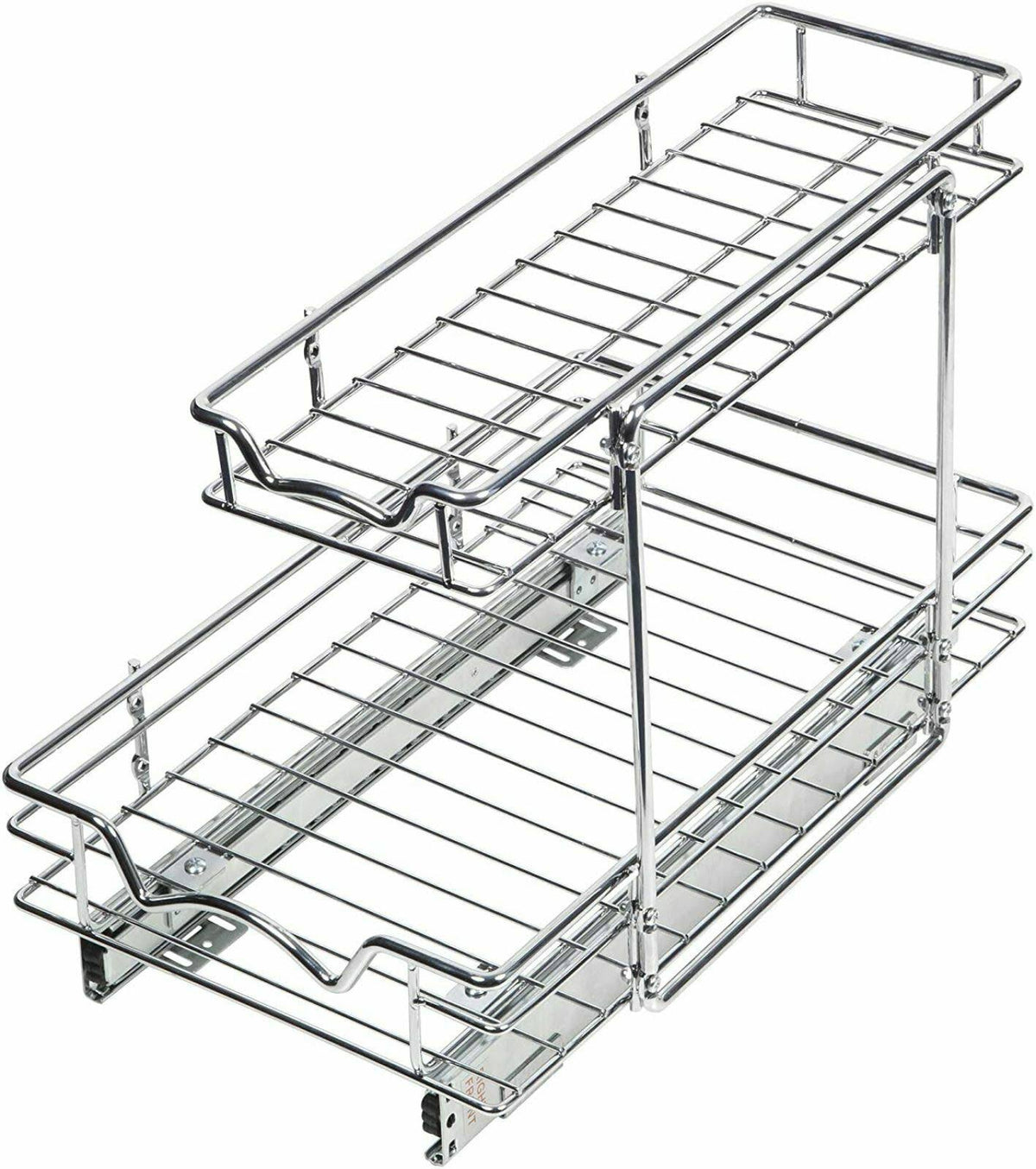 Silver Two Tier Sliding Under Cabinet Organizer A916