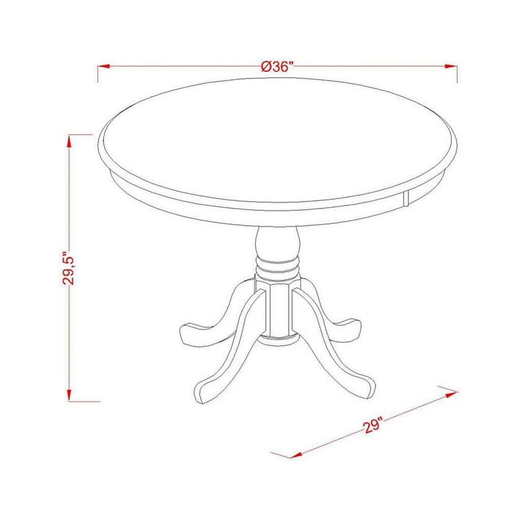 Dining Table Linen White Top and Pedestal Leg Finish C936504
